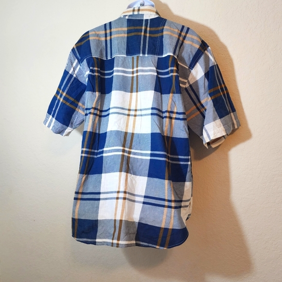 Code Zero Men's 100% Cotton Plaid Short-sleeved Button-down Casual Shirt - Picture 2 of 3